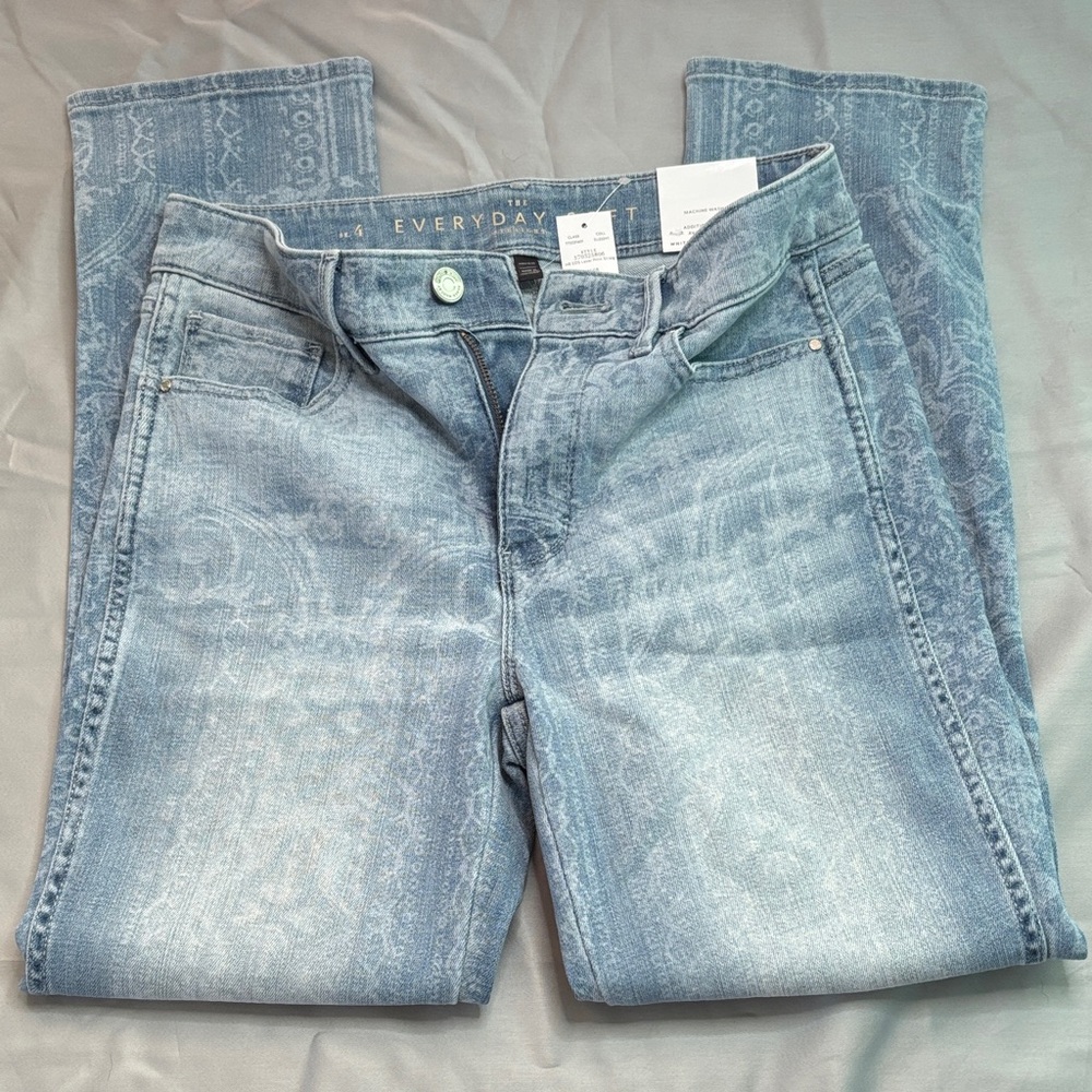 White House Black Market Light Blue Paisley High-Rise Women's Jeans